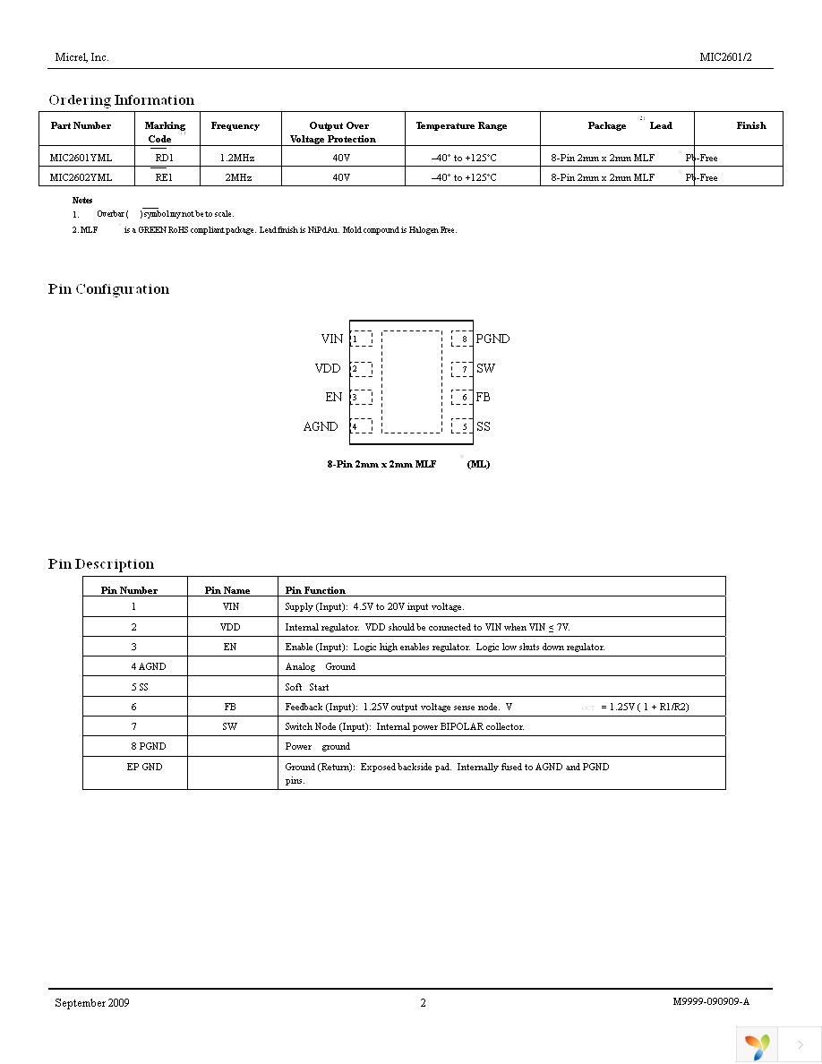 MIC2601YML TR Page 2